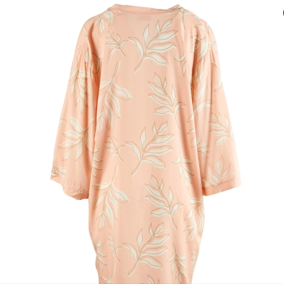 Summer and Rose Sophia Kimono Peach Palms Viscose  Cover-up  Chic  Plus Size NEW - Picture 3 of 7